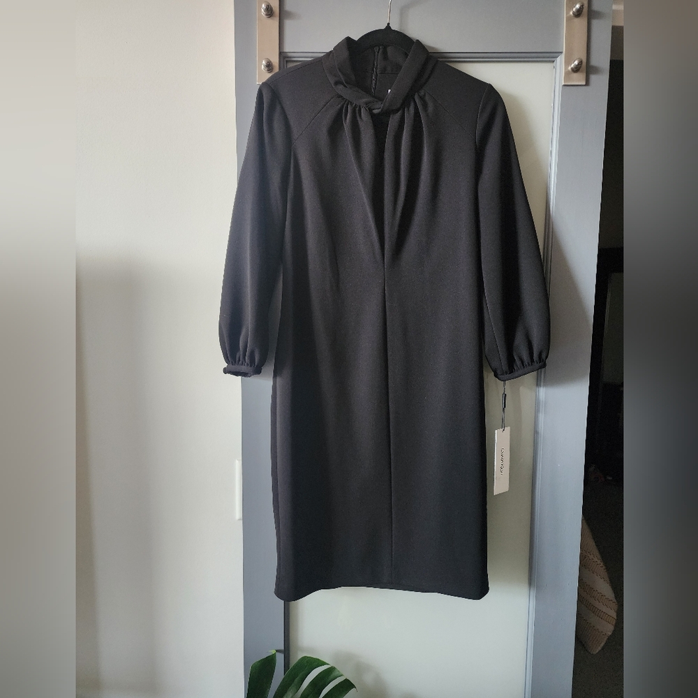 Elegant Black Long-Sleeve Dress